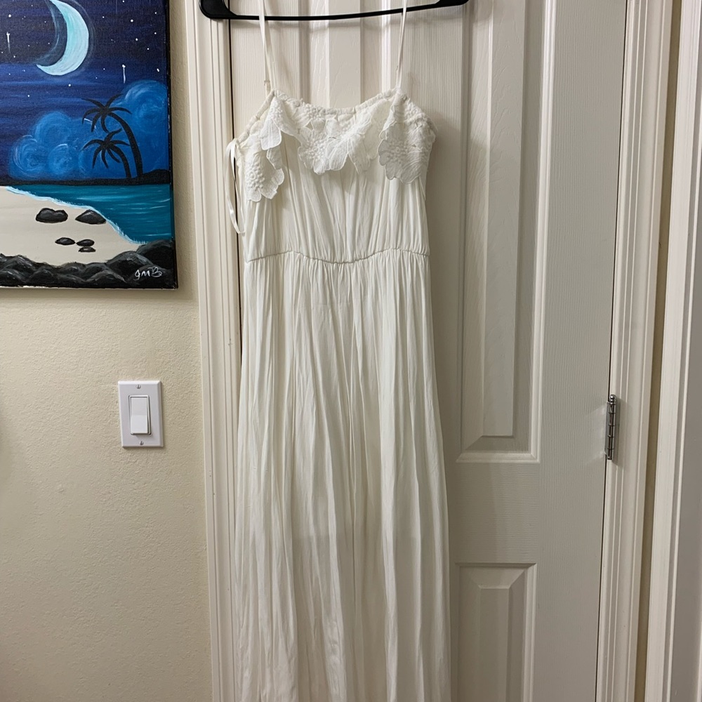 semi casual long white dress